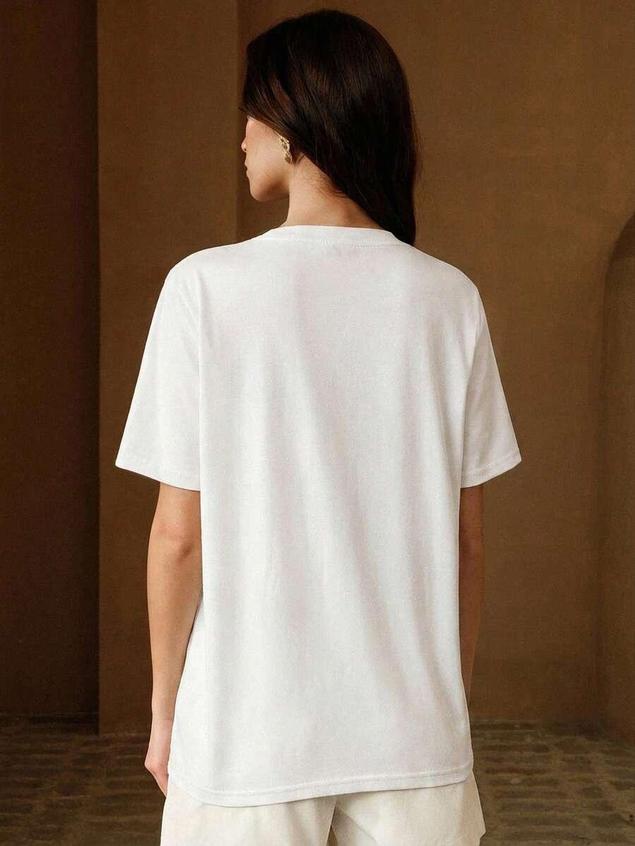 biały t-shirt zdobienie