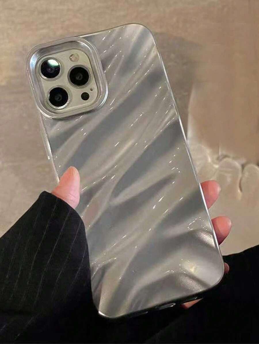 srebrny etui na telefon iPhone 15 Pro