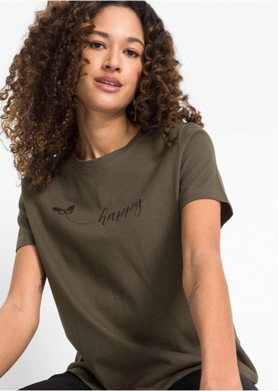 ZIELONY T-SHIRT PRINT 