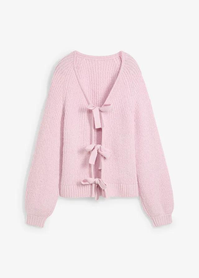 RÓŻOWY SWETER WIĄZANIE