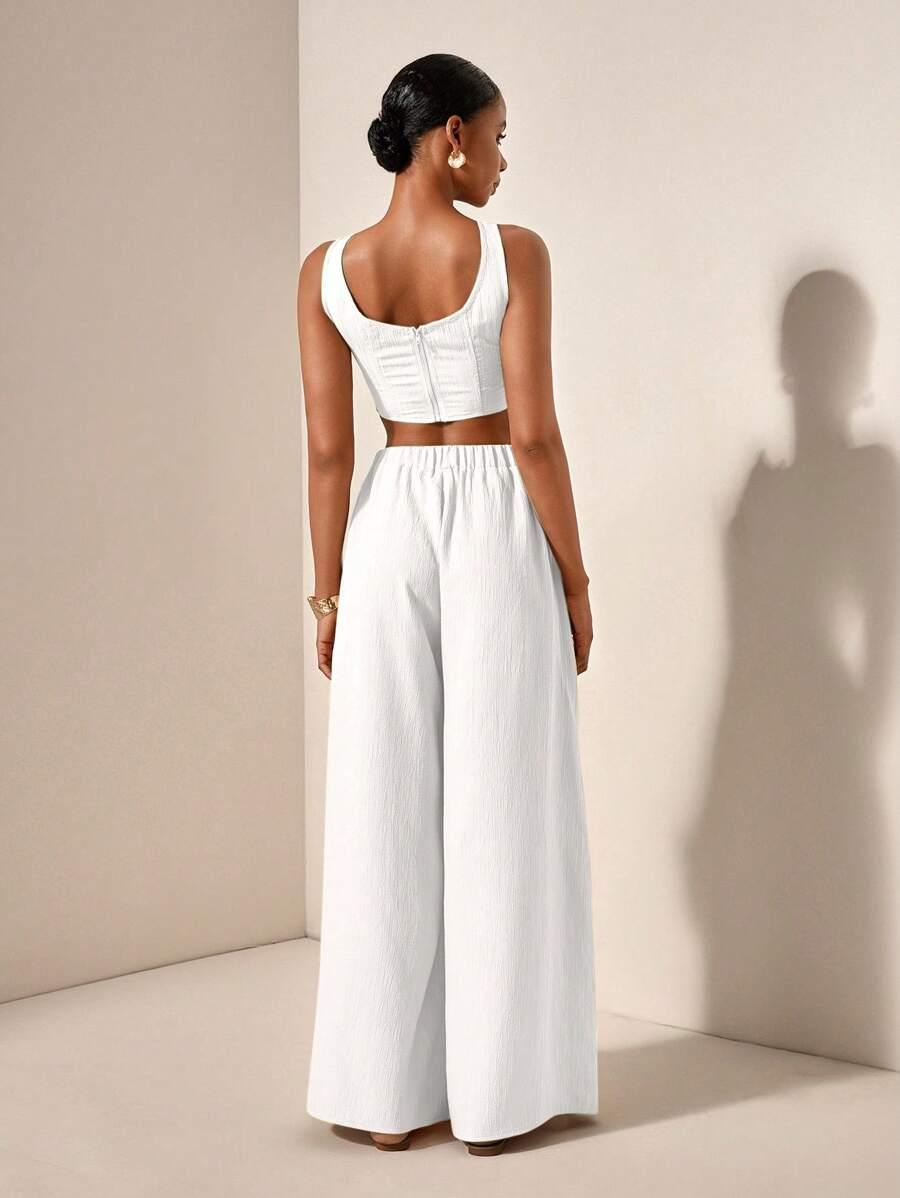 biały crop top zip tekstura