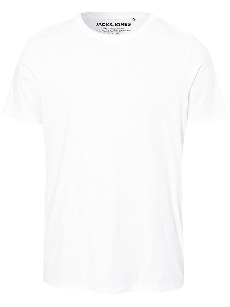 klasyczny gładki biały t-shirt okrągły dekolt