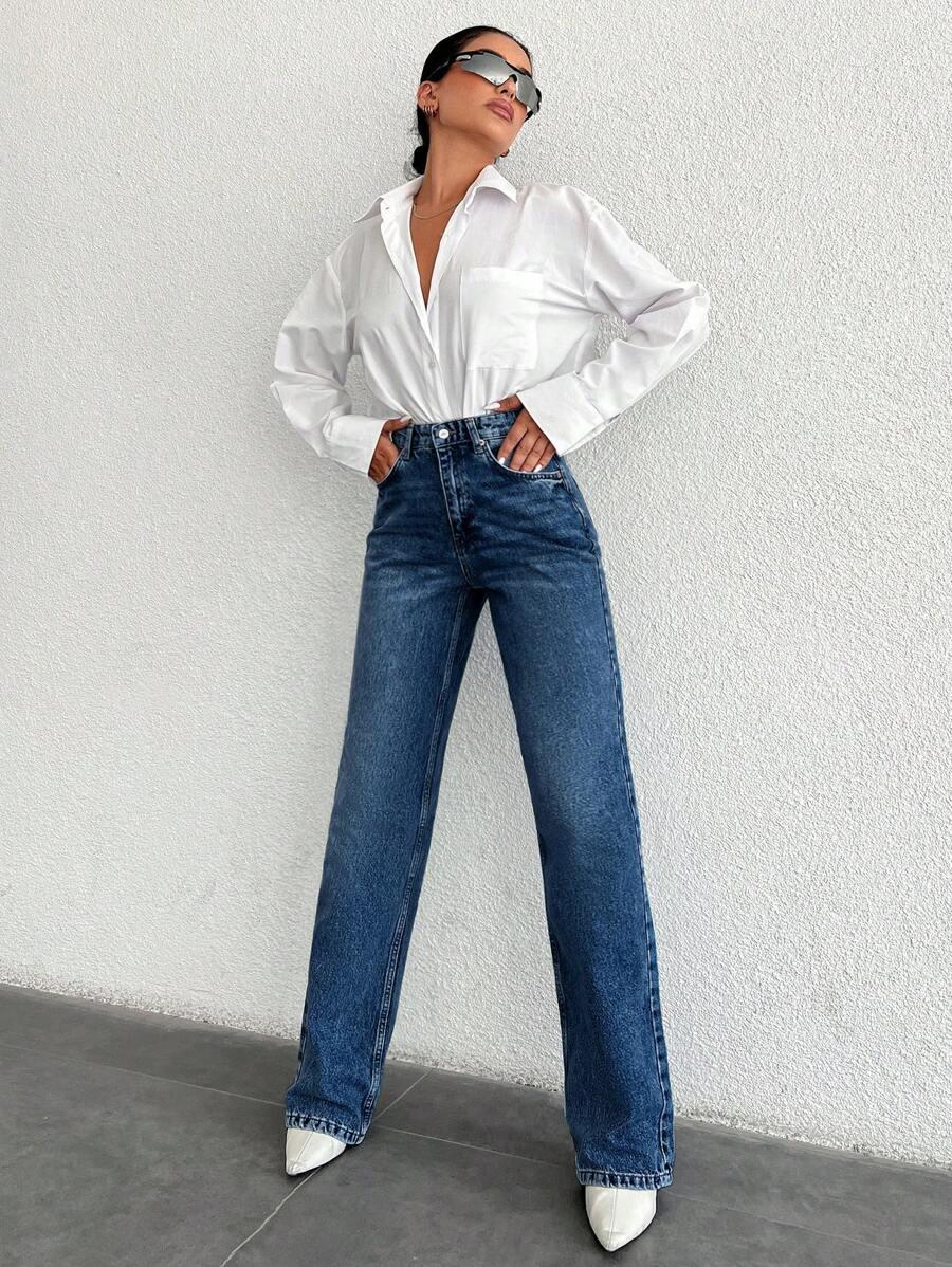 NIEBIESKIE SPODNIE JEANS