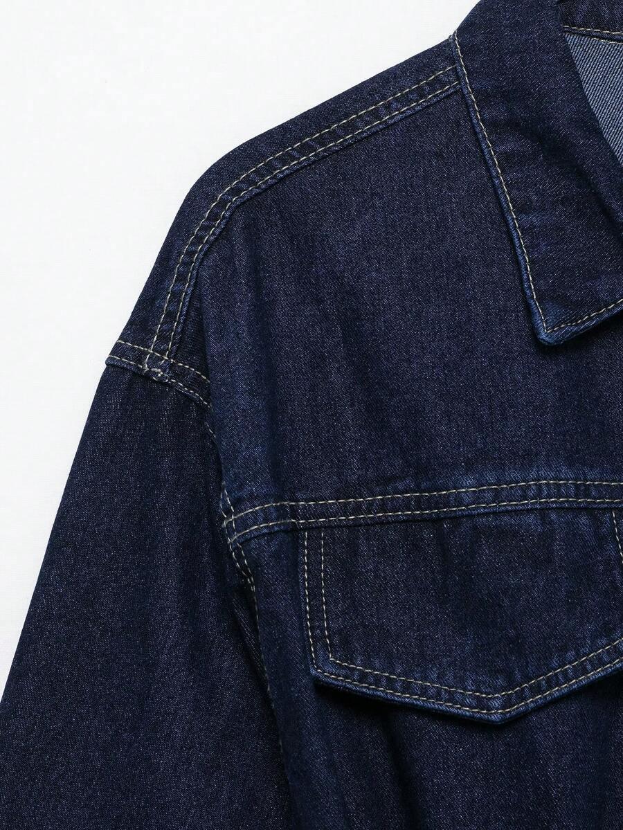 GRANATOWA KURTKA JEANS 
