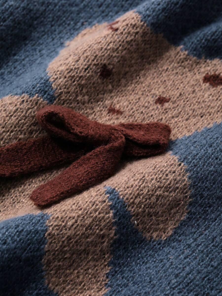 sweter okrągły dekolt wzór