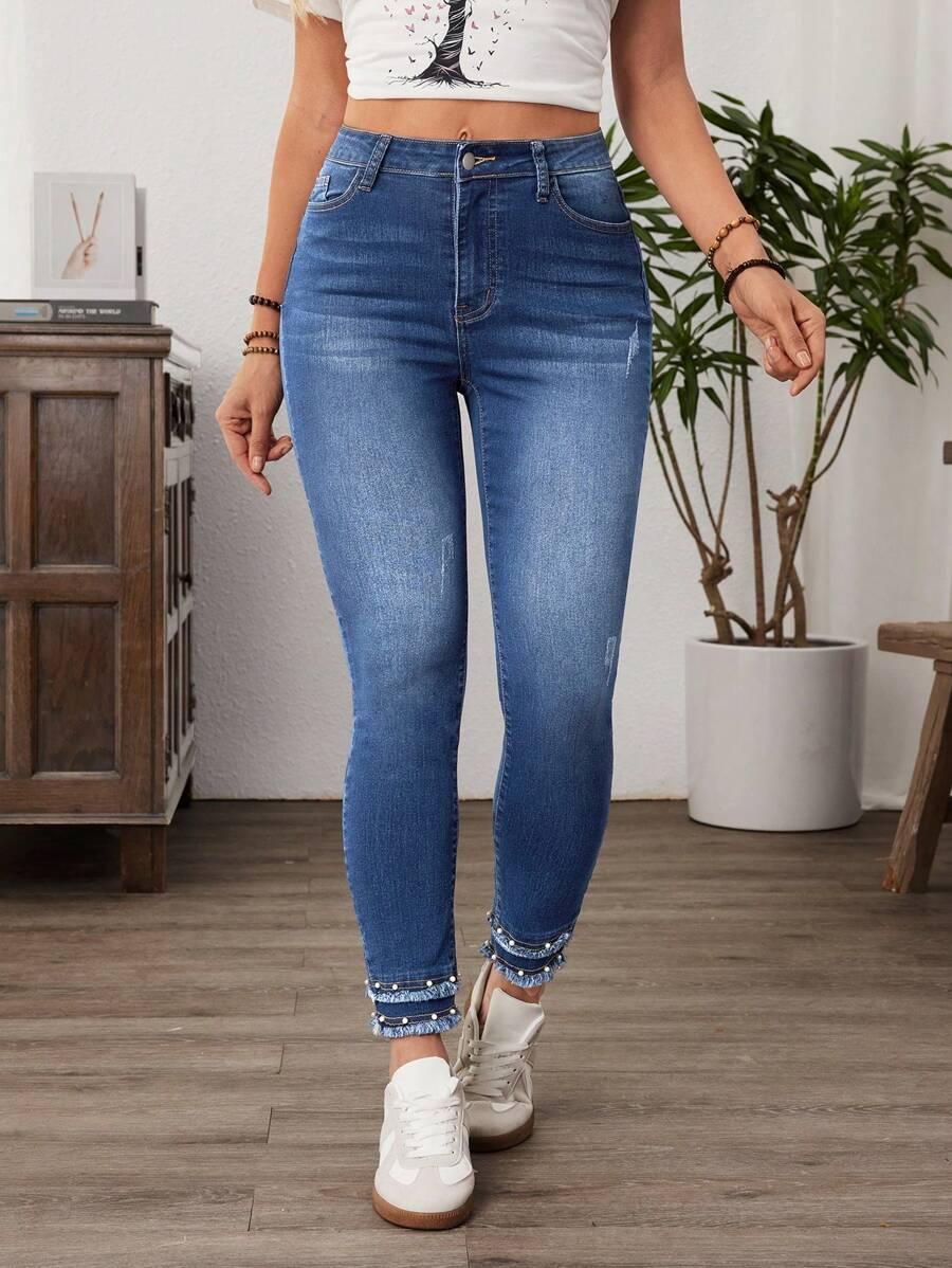 NIEBIESKIE SPODNIE JEANS RURKI