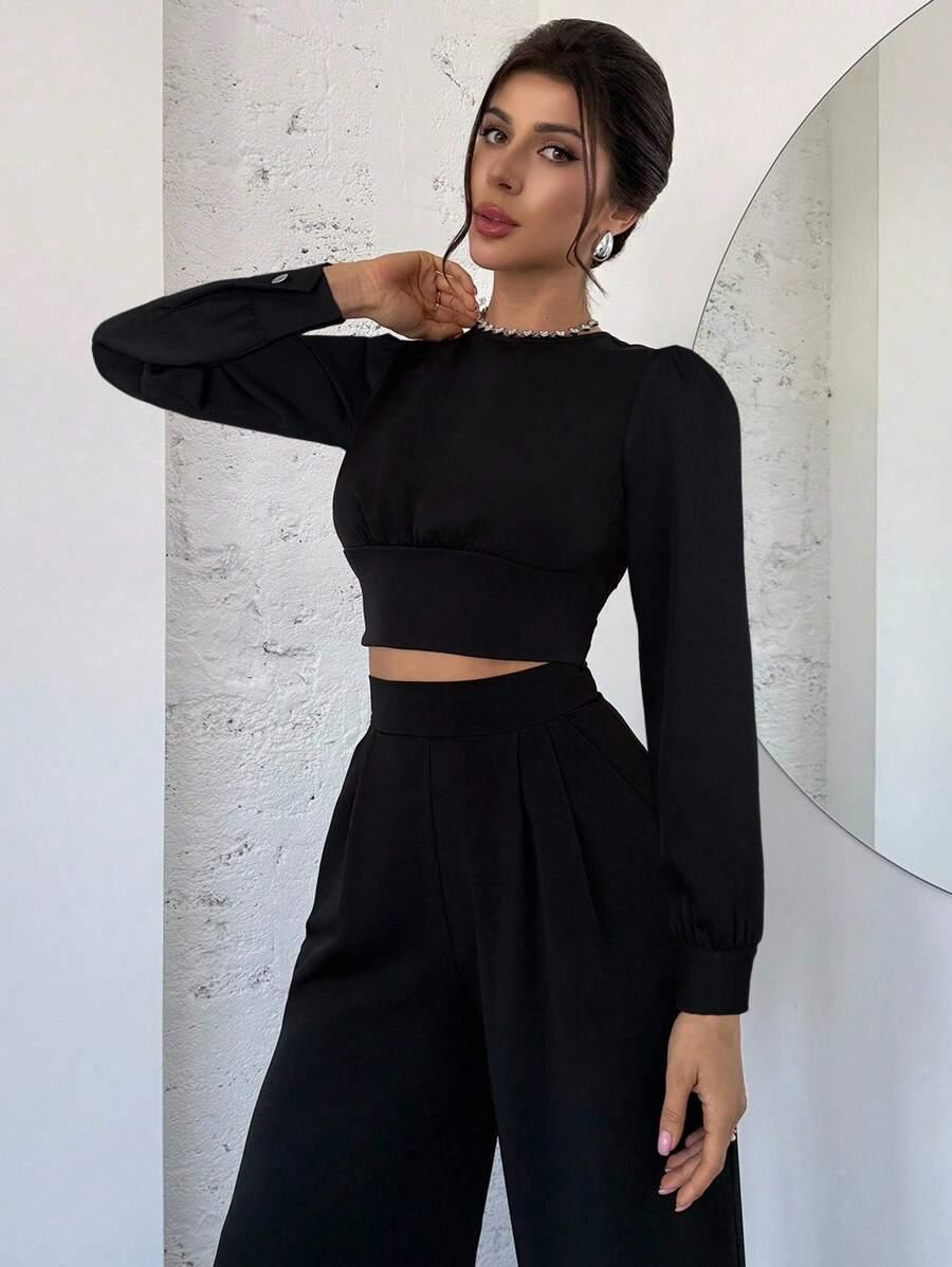 CZARNY TOP ODKRYTE PLECY 