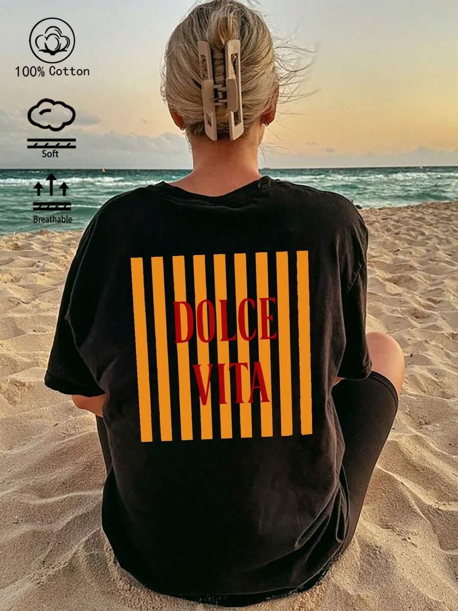 czarny t-shirt napis
