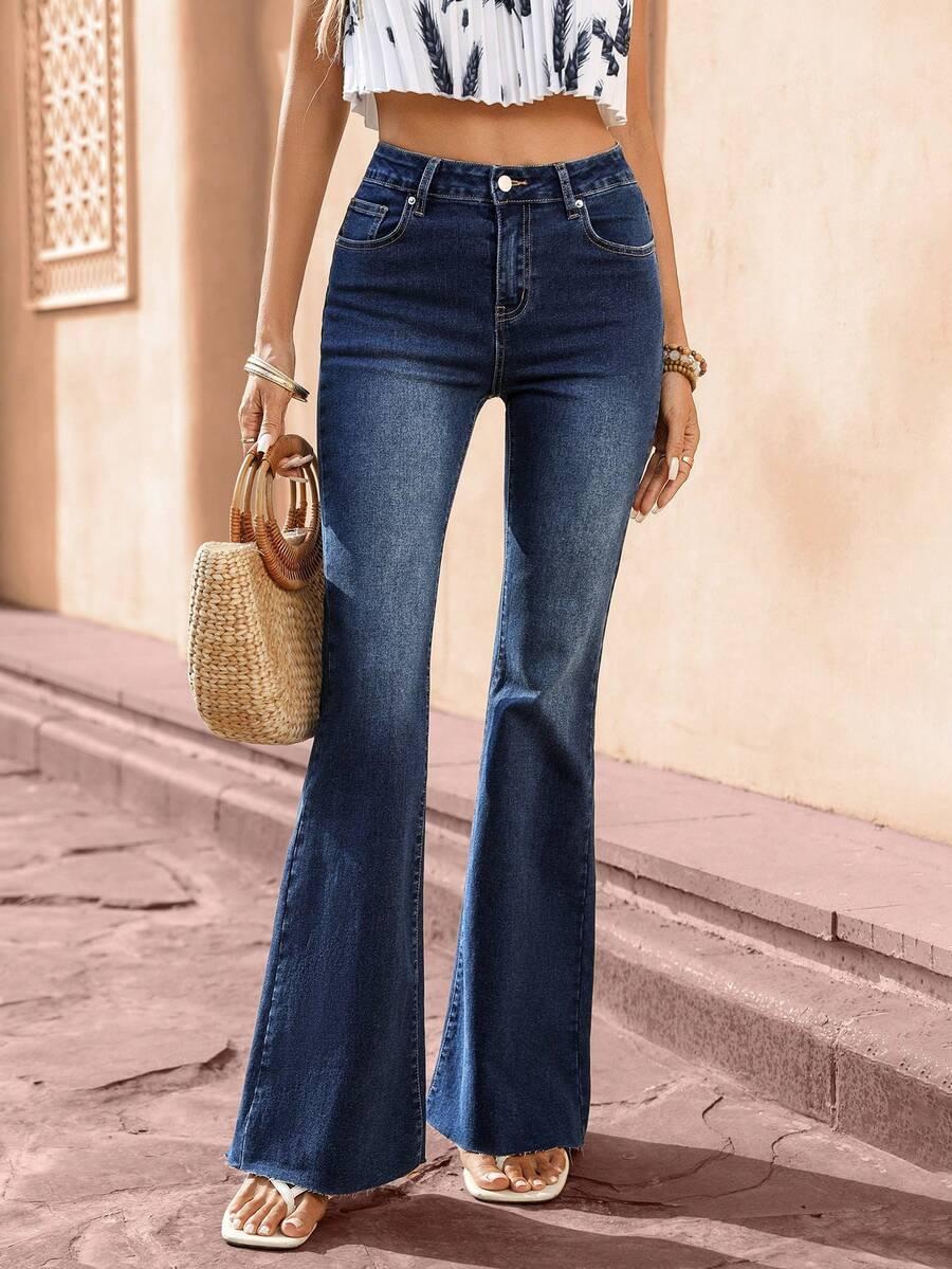 SPODNIE DZWONY JEANS WYSOKI STAN