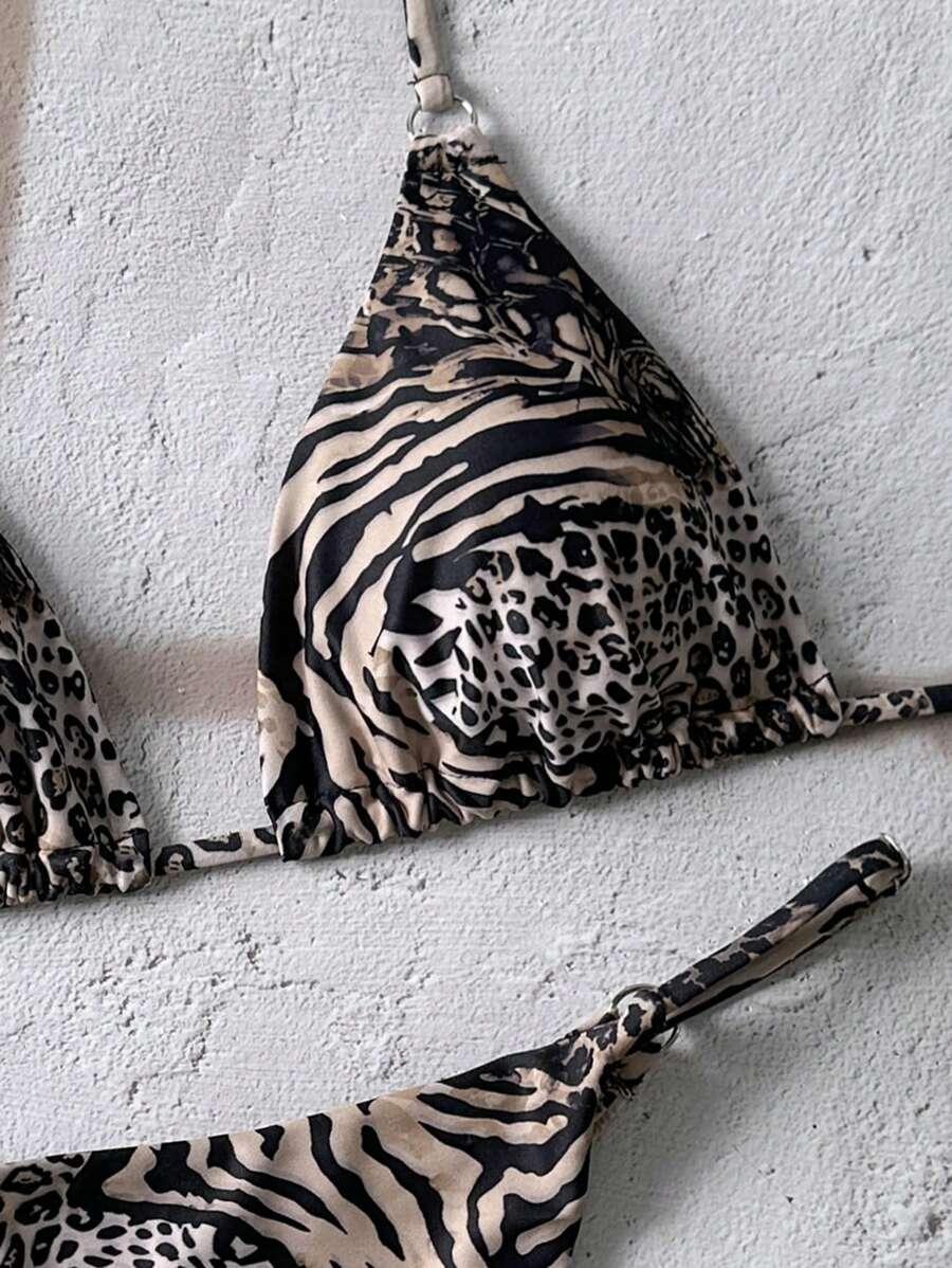 DWUCZĘŚCIOWY STRÓJ KĄPIELOWY ANIMAL PRINT