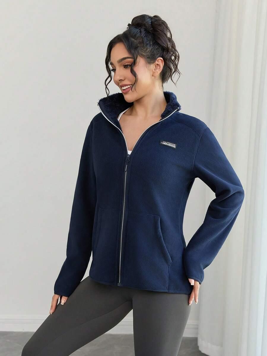 GRANATOWA ROZPINANA BLUZA 