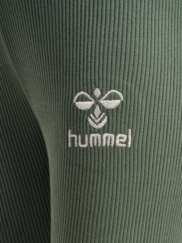 sami prążkowane zielone legginsy logo