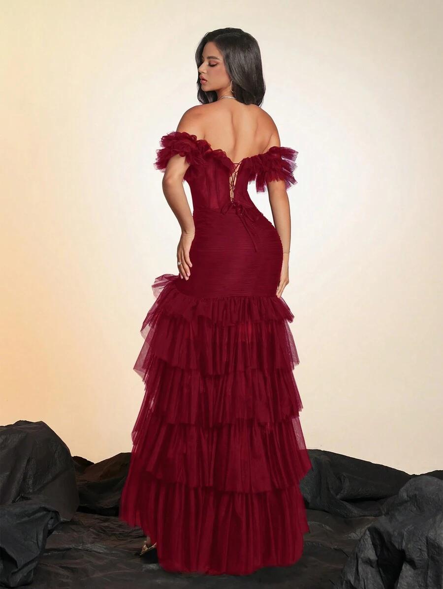 BURGUNDOWA MAXI SUKIENKA