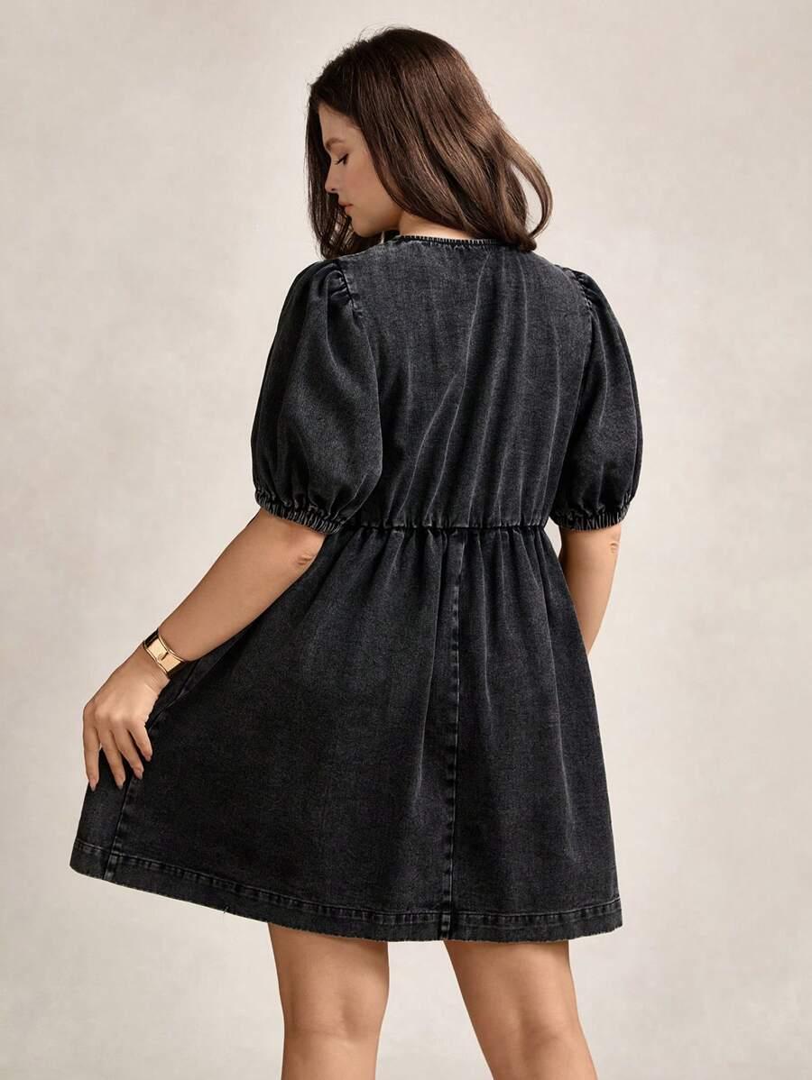 mini sukienka jeans wiązanie