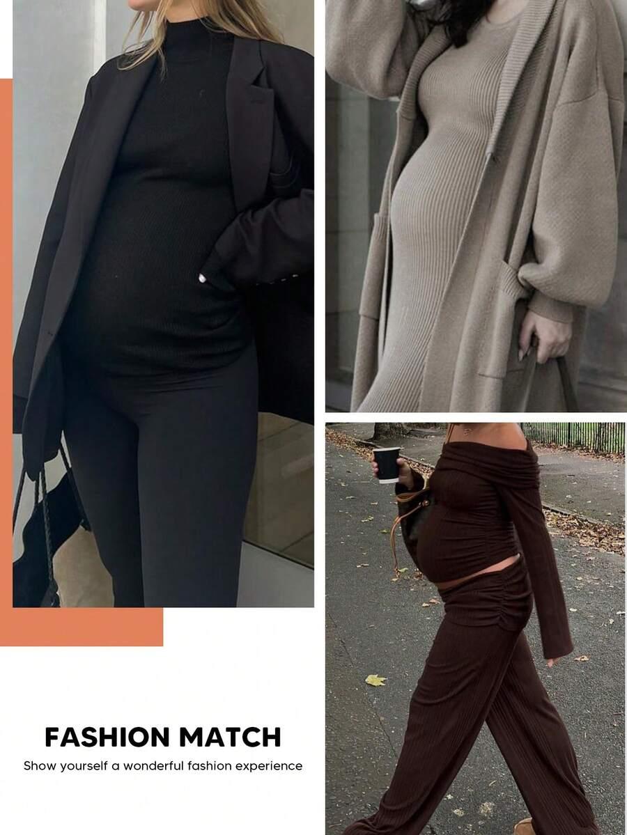 CZARNE CIĄŻOWE LEGGINSY