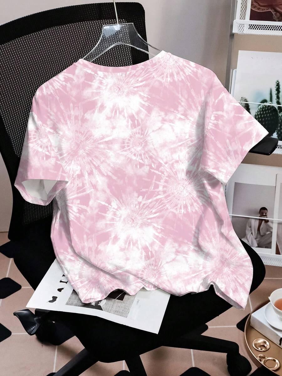 różowy t-shirt print