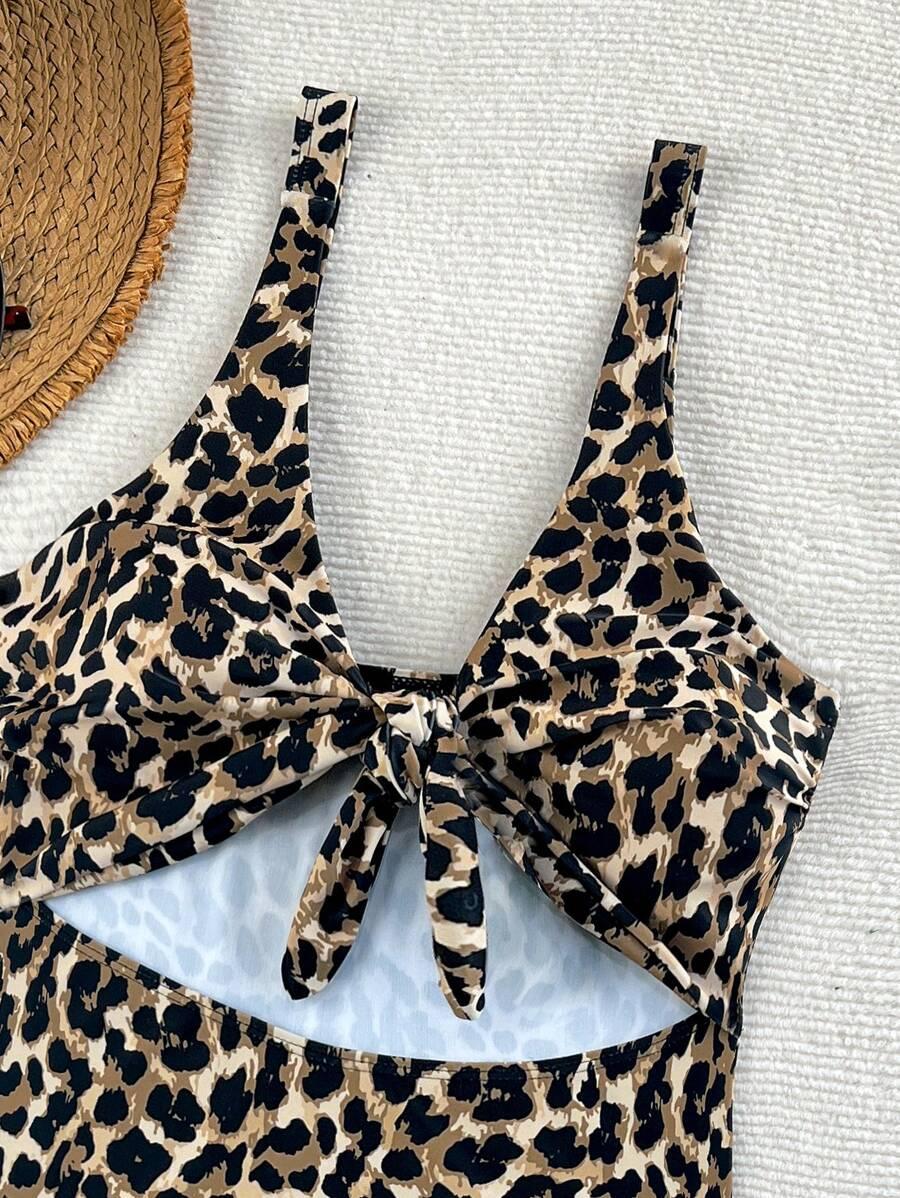 JEDNOCZĘŚCIOWY STRÓJ KĄPIELOWY ANIMAL PRINT WYCIĘCIE 