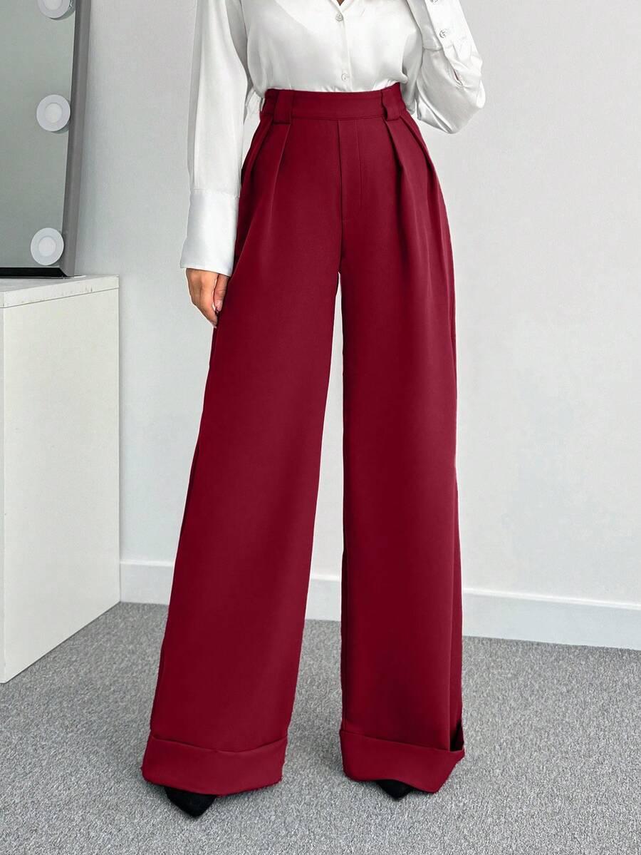 CZERWONE ELEGANCKIE SPODNIE 