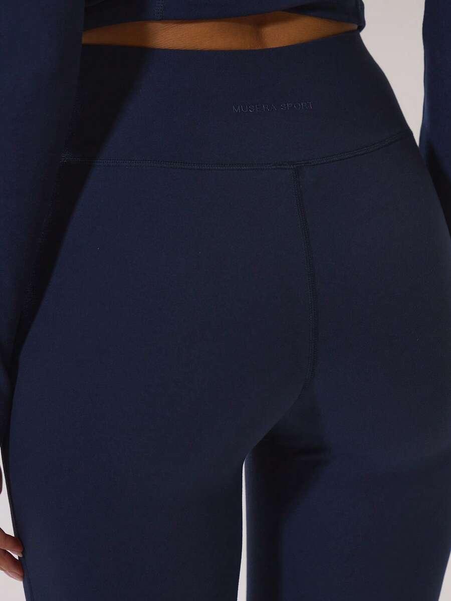 GRANATOWE LEGGINSY WYSOKI STAN