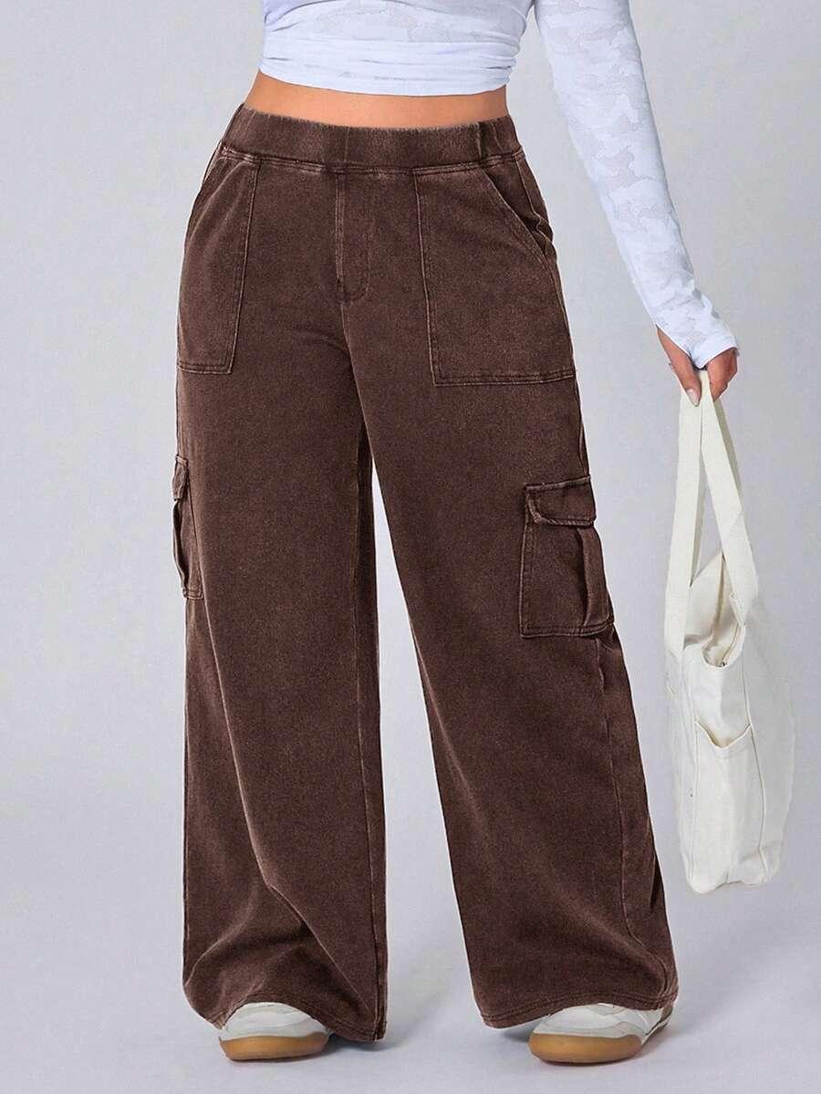 BRĄZOWE SPODNIE CASUAL