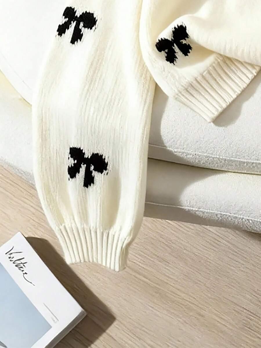 sweter wzór kokardki