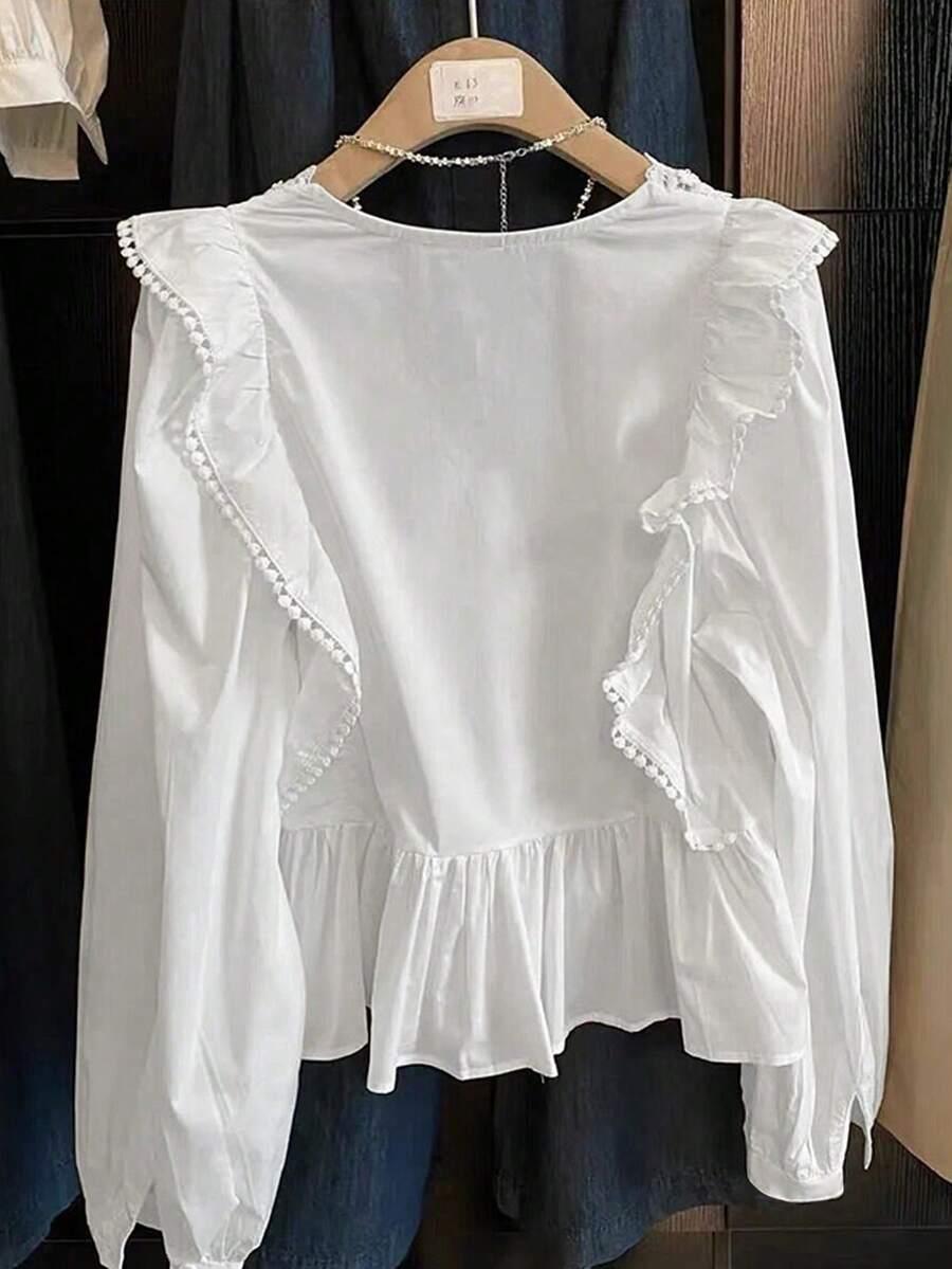 BIAŁA BLUZKA V-NECK