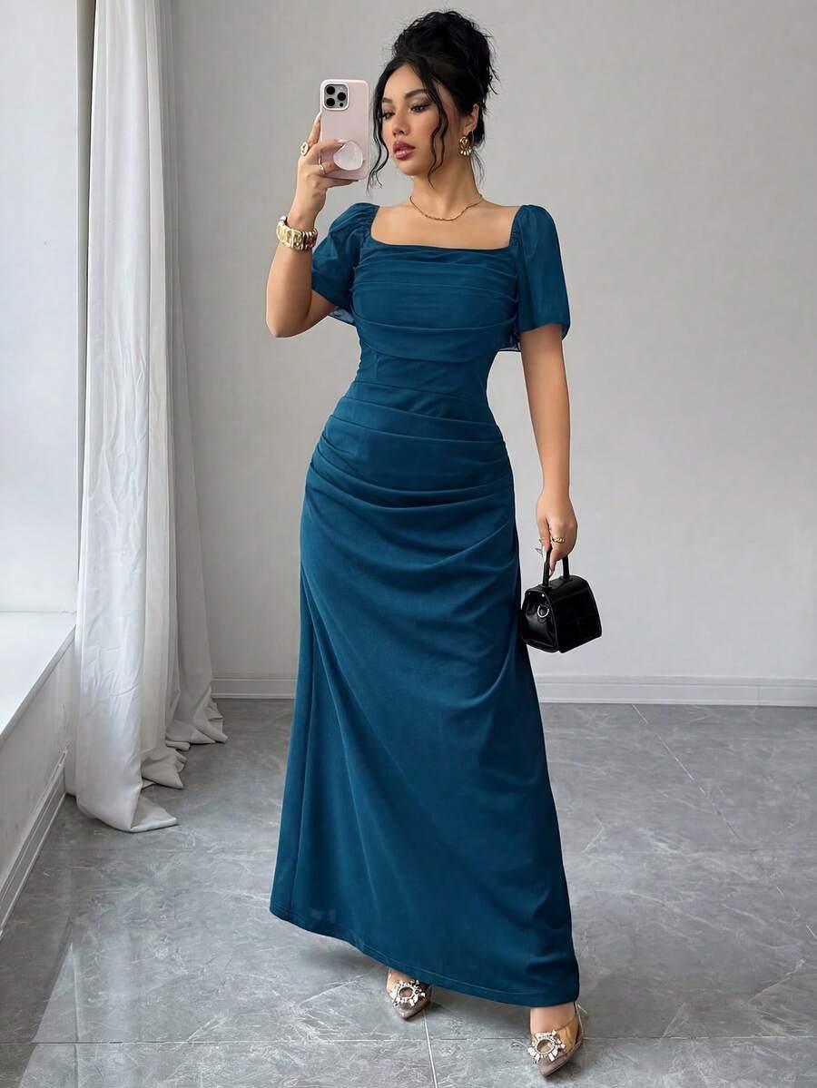 NIEBIESKA MAXI SUKIENKA