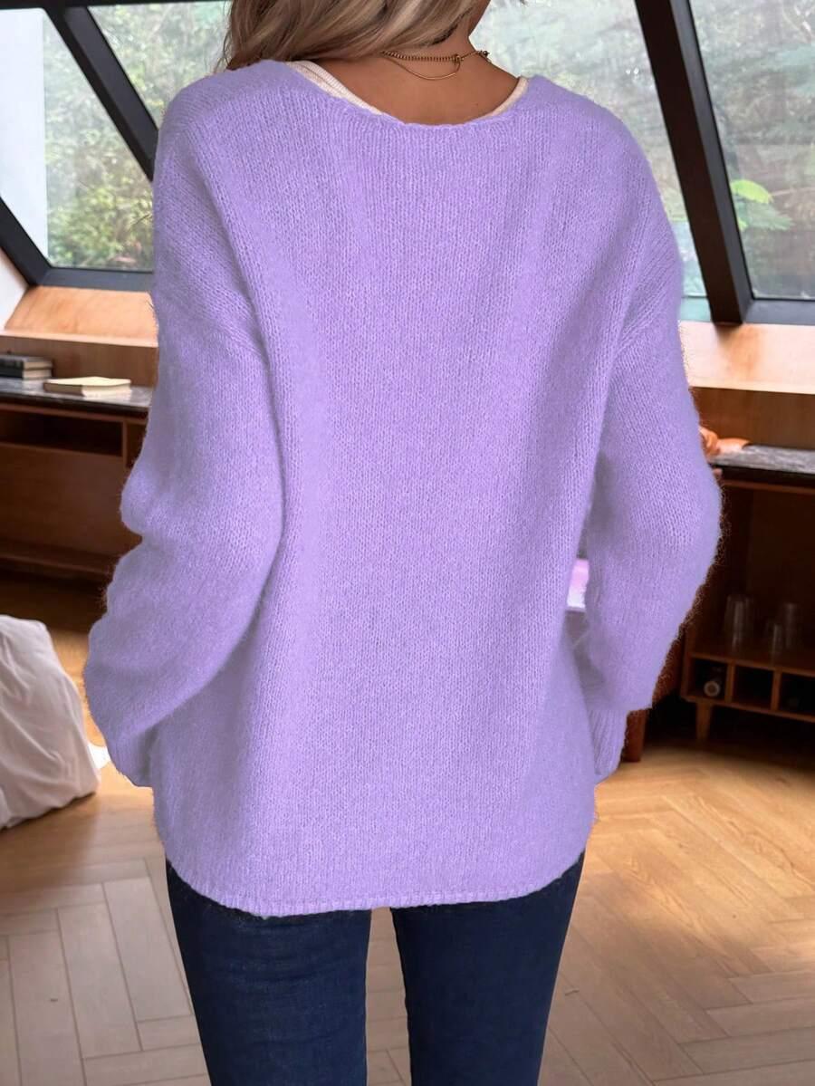 fioletowy dzianinowy sweter 