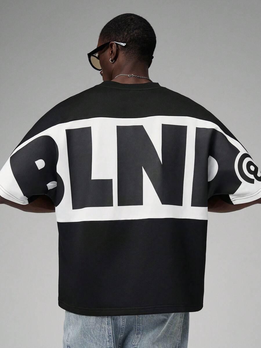 CZARNY T-SHIRT NADRUK
