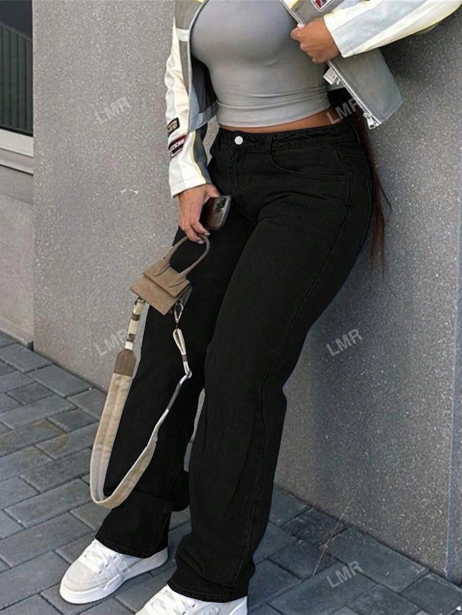 CZARNE SPODNIE JEANS