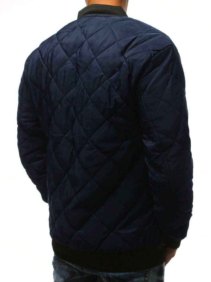 GRANATOWA PIKOWANA KURTKA BOMBER