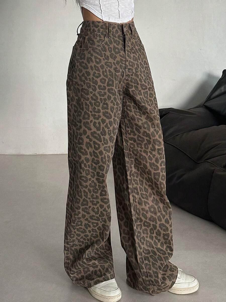 SPODNIE JEANS ANIMAL PRINT