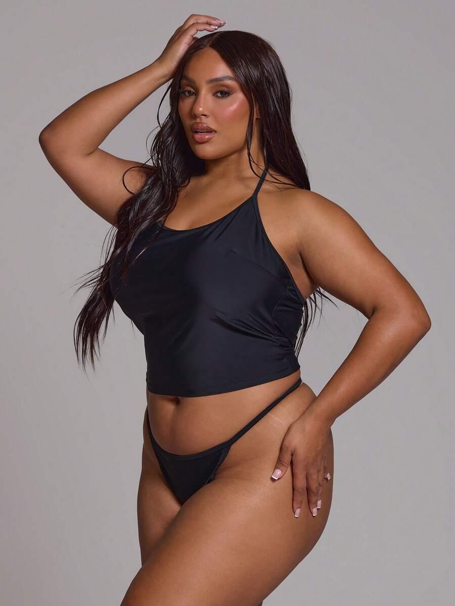 czarny dół od bikini stringi