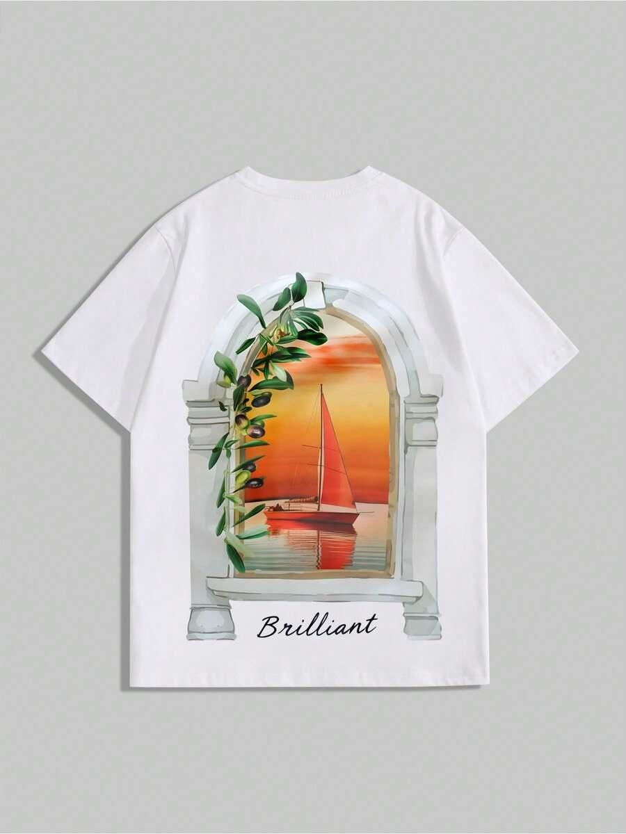 biały t-shirt nadruk