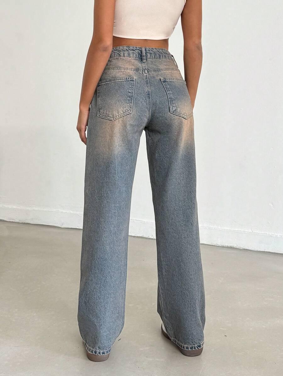 spodnie jeans prosta nogawka 