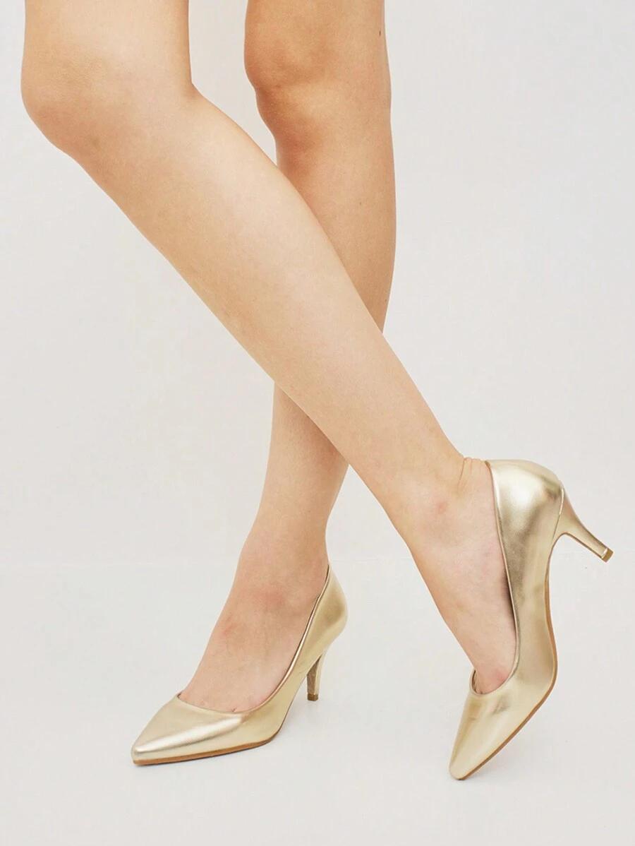 złote czółenka połysk