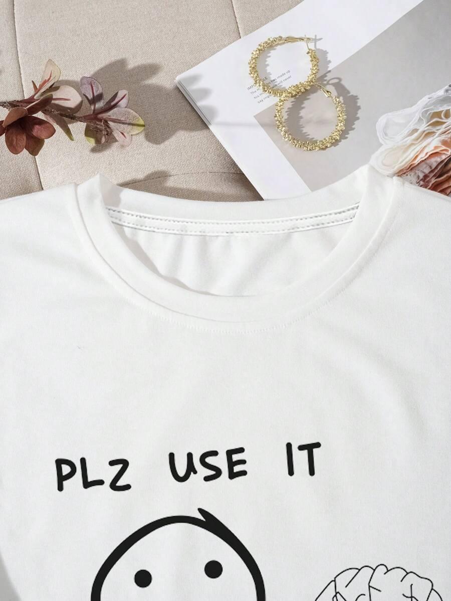 biały t-shirt print
