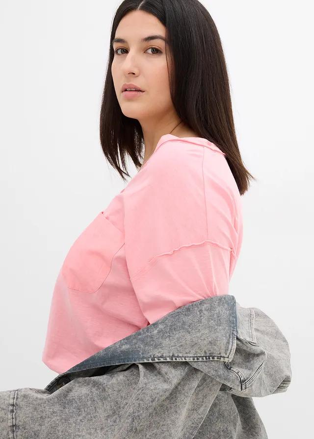 RÓŻOWA BLUZKA V-NECK