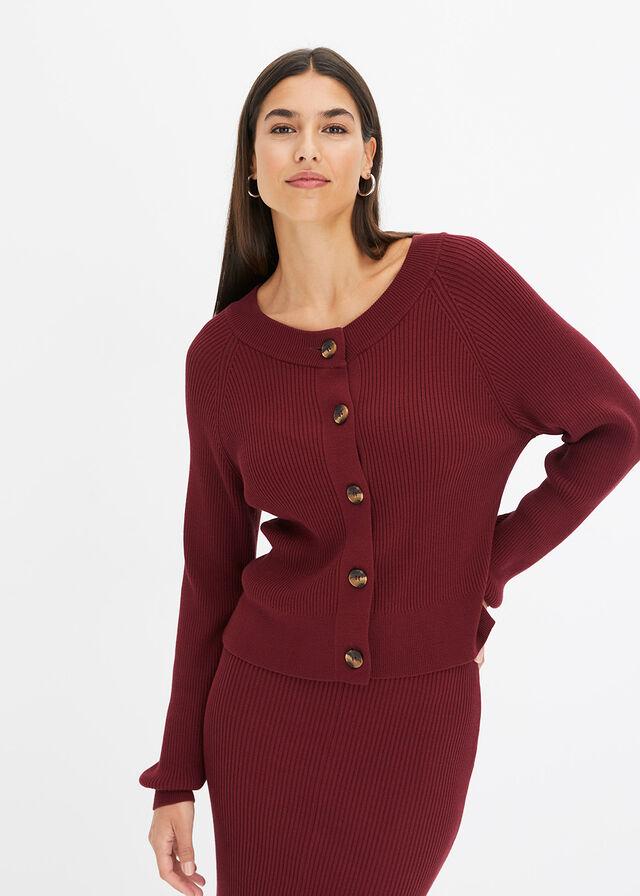 SWETER ROZPINANY W PRĄŻEK