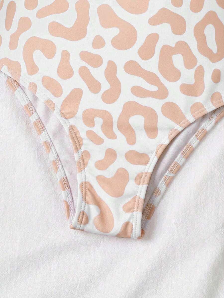 dwuczęściowy strój kąpielowy animal print zdobienia