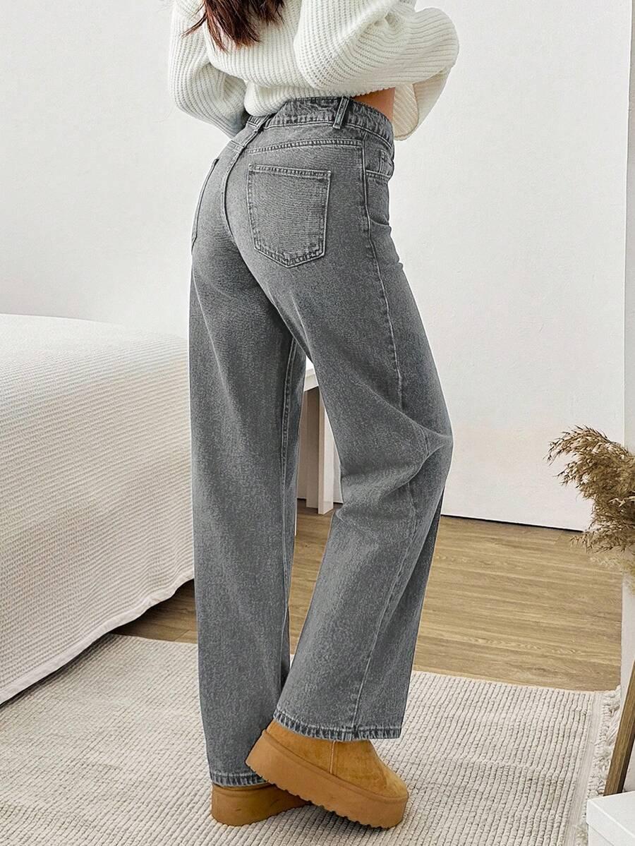 SZARE SPODNIE JEANS