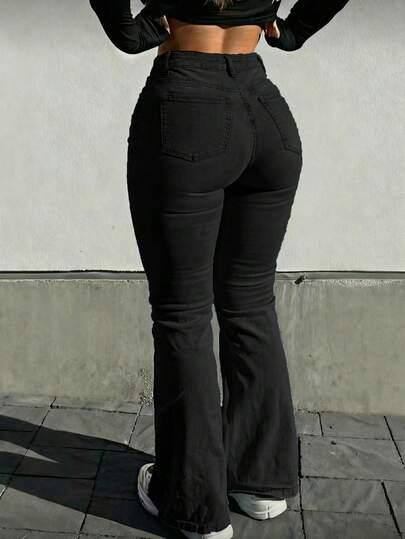 CZARNE SPODNIE JEANS