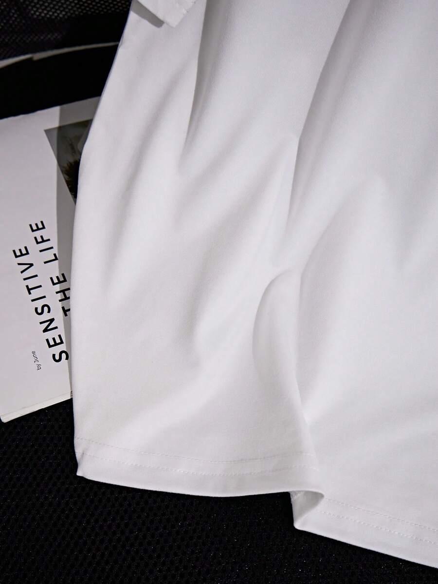 BIAŁY T-SHIRT OKRĄGŁY DEKOLT 