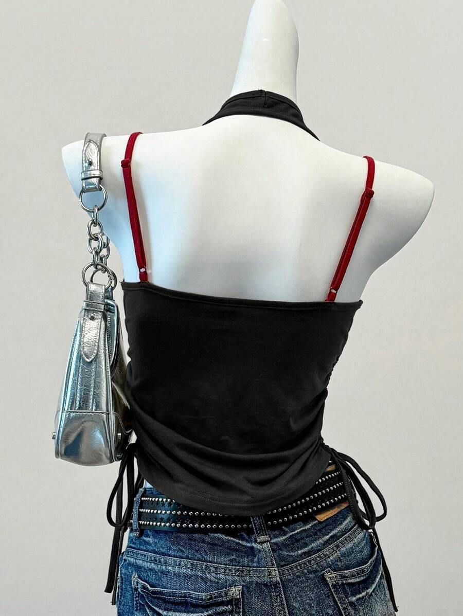CZARNY TOP PRINT