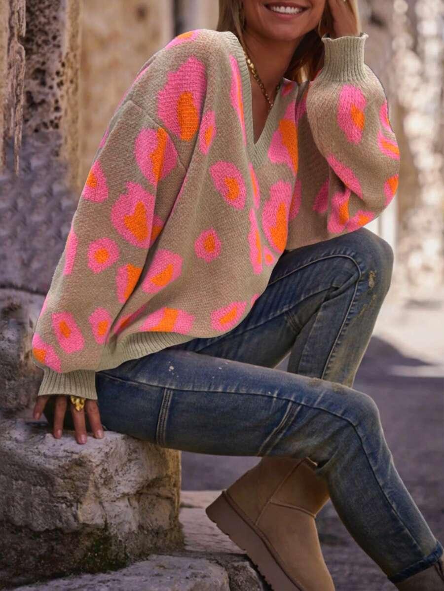 SWETER DAMSKI ZE WZOREM 