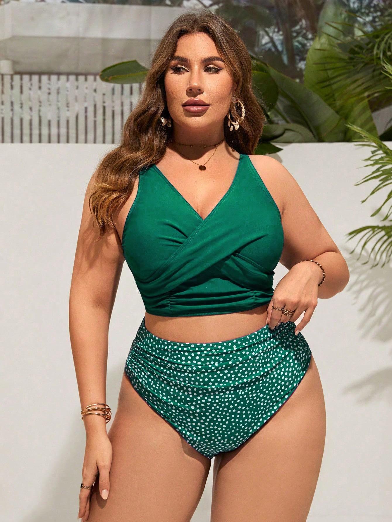 zielony dół od bikini groszki 