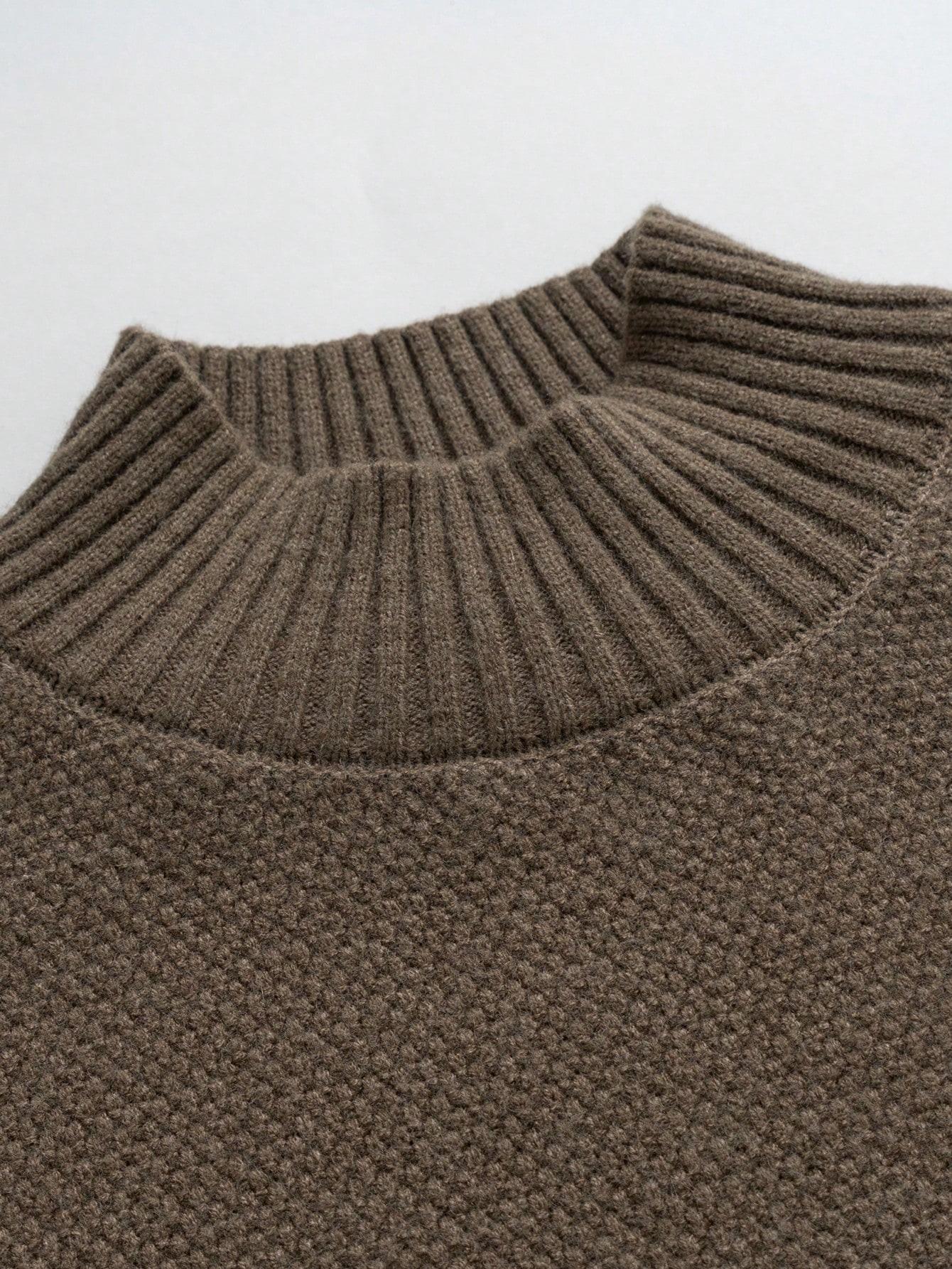 BRĄZOWY SWETER DŁUGI RĘKAW