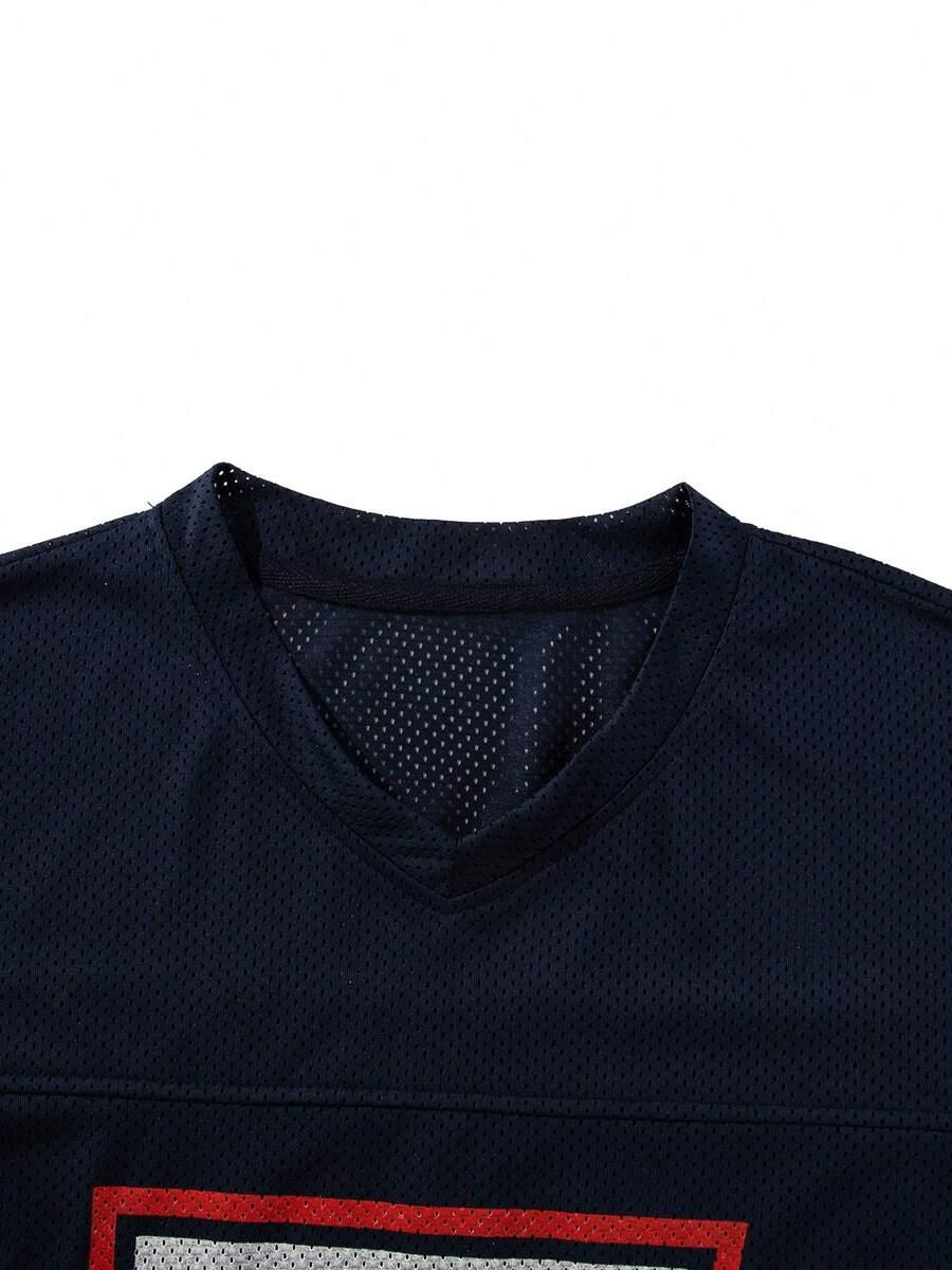 granatowy t-shirt nadruk