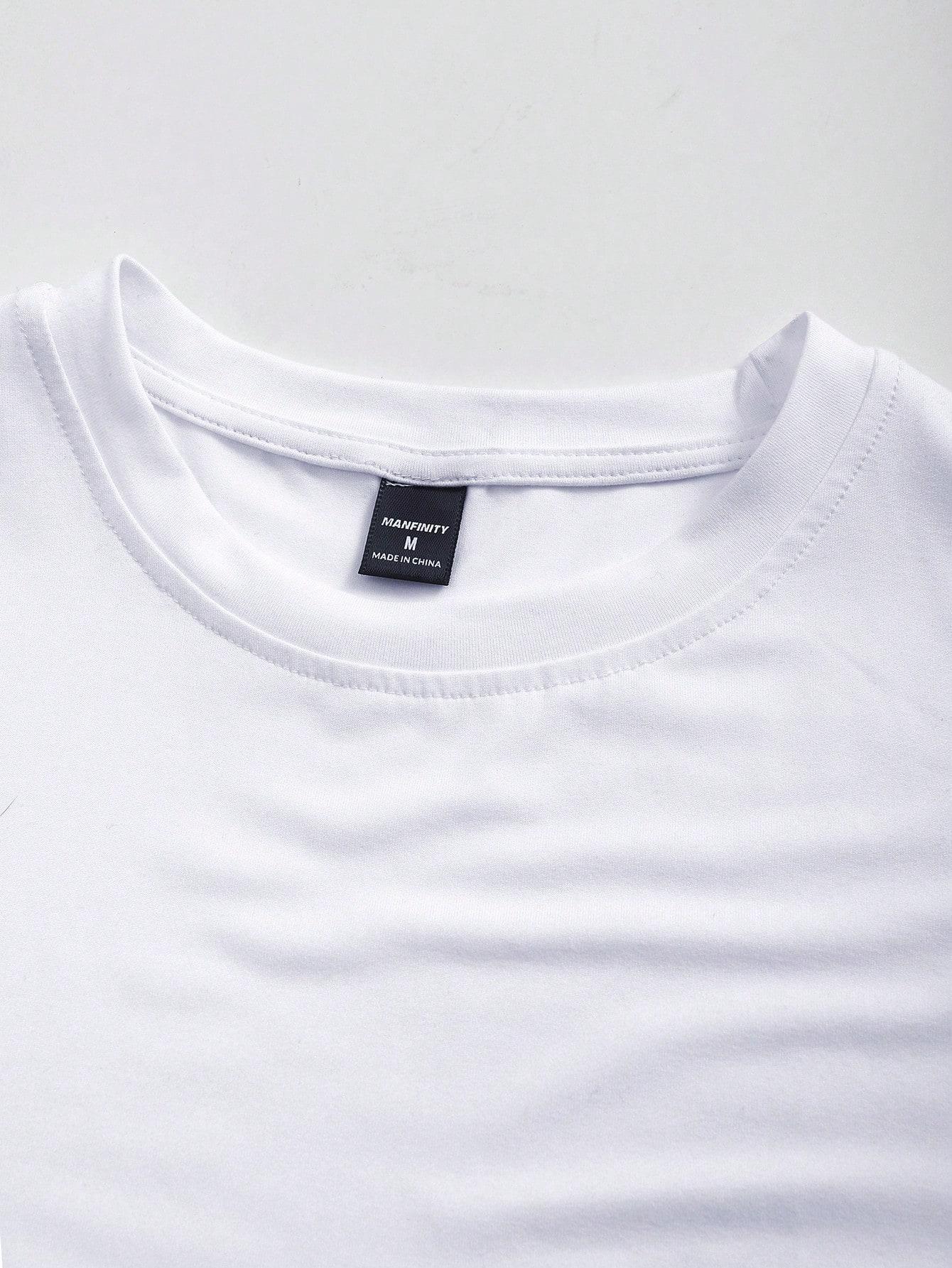 biały t-shirt okrągły dekolt