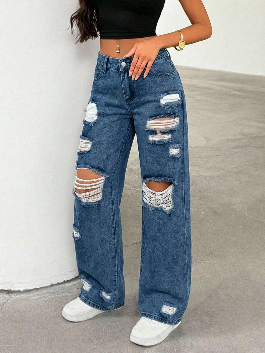 niebieskie spodnie jeans